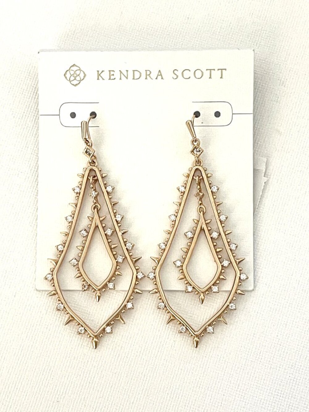 New Kendra Scott Alice Drop Earrings Dangle Gold Crystals